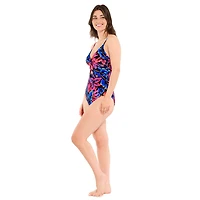 Maillot de bain une-pièce Captiva  imprimé avec détail croisé et nœud pour femme