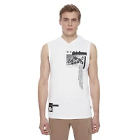 Dark Black Men's Hooded Tank Top