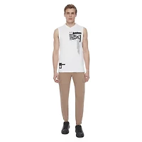 Dark Black Men's Hooded Tank Top