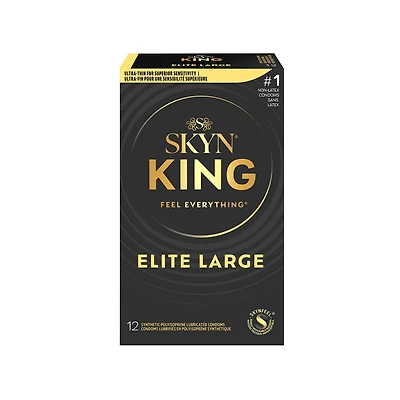 SKYN King Elite Large Non-Latex Lubricated Condoms, 12 Count