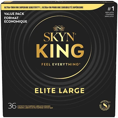 SKYN KING GRAND PRÉSERVATIF ELITE SANS LATEX 36CT