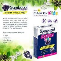Sambucol Jr Chew Cold and Flu, Sambucol Kids Chewable tablets