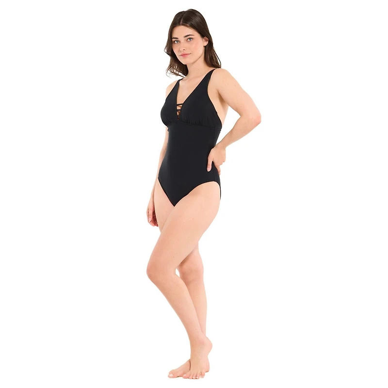Maillot de bain une-pièce Captiva texturé à encolure en V pour femme
