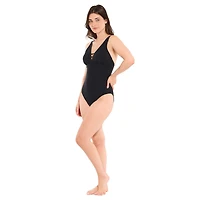 Maillot de bain une-pièce Captiva texturé à encolure en V pour femme