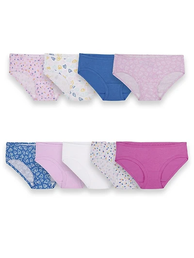 Fruit of the Loom Girls 100% Ringspun Cotton Hipster Underwear, 9-Pack