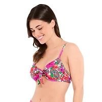 Haut de bikini fleuri Captiva à armatures avec nœud l’avant pour femme