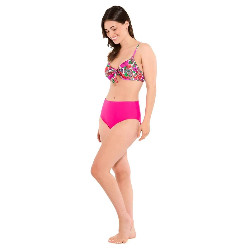 Haut de bikini fleuri Captiva à armatures avec nœud l’avant pour femme