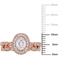 Ensemble de mariage de style rétro Miabella avec moissanites 1-1/2 CT PBT en or rosé 10K