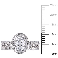 Ensemble de mariage de style rétro Miabella avec moissanites 1-1/2 CT PBT en or blanc 10K
