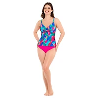 Captiva Women's Textured Crossover Tankini Top