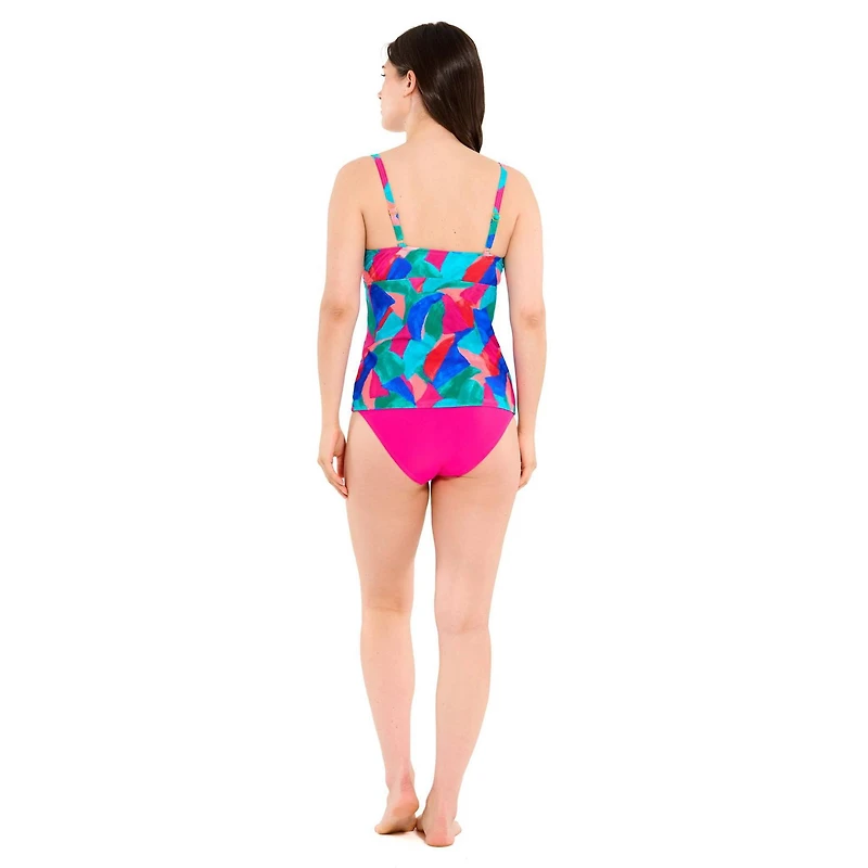 Captiva Women's Textured Crossover Tankini Top