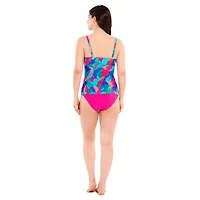 Captiva Women's Textured Crossover Tankini Top