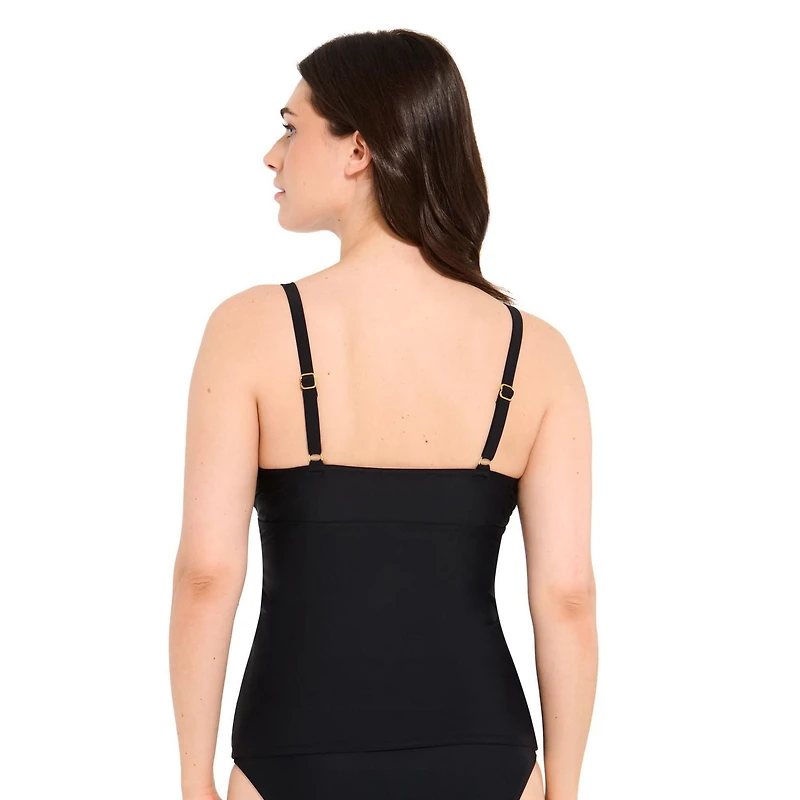 Captiva Women's Textured Crossover Tankini Top