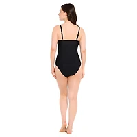 Captiva Women's Textured Crossover Tankini Top