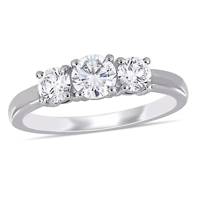 Bague à 3 pierres Miabella avec diamants de laboratoire 1 CT poids total en or blanc 14K