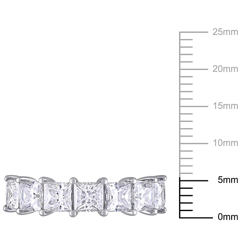 Bague de style semi-éternité Miabella avec moissanites de coupe princesses 2-4/5 CT PBT en or blanc 10K