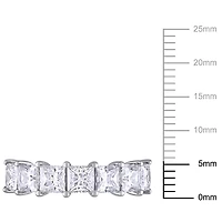 Bague de style semi-éternité Miabella avec moissanites de coupe princesses 2-4/5 CT PBT en or blanc 10K