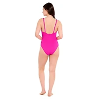 Maillot de bain une pièce Captiva texturé avec découpe à l’avant pour femme