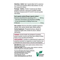 Jamieson capsules complex de canneberge avec D-mannose, 450 mg, végétarienne, 100 capsules