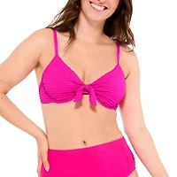 Haut de bikini Captiva texturé avec armatures et nœud à l’avant pour femme