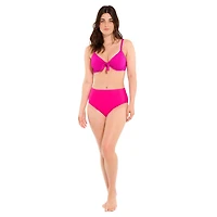 Captiva Women's Textured Underwire Bikini Top with Front Knot