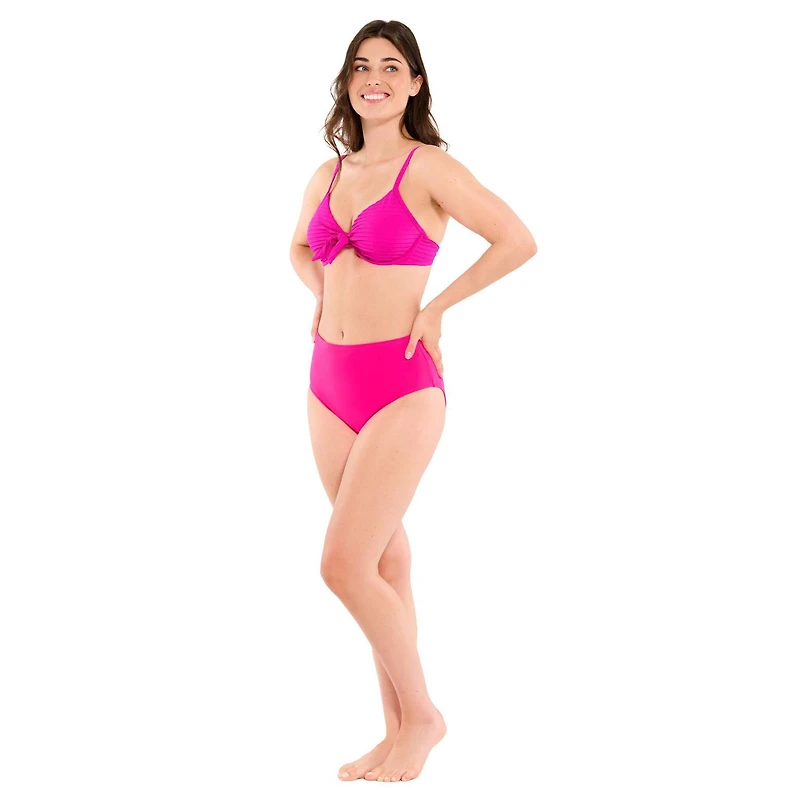 Haut de bikini Captiva texturé avec armatures et nœud à l’avant pour femme