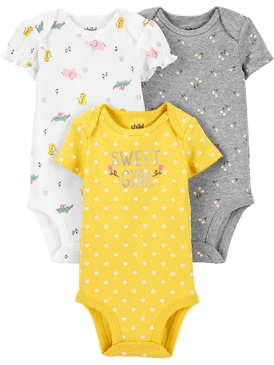Child of Mine made by Carter's Newborn Girls' 3-piece Set -Happy Girl