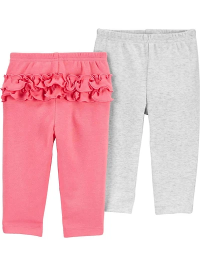 Emballage de 2 Fille pantalons Child of Mine made by Carter’s - Gris/Rose