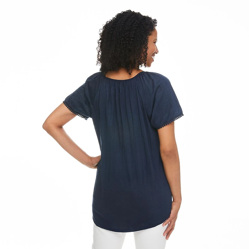 Penmans Women's Crochet Trim Top