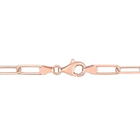 Miabella Men's 18k Rose Gold Plated Sterling Silver Oval Link Fancy Paperclip Bracelet