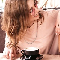 Miabella Sterling Silver Paperclip Necklace