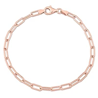 Miabella 18k Rose Gold Plated Sterling Silver Oval Link Bracelet