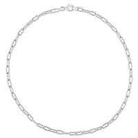 Miabella Sterling Silver Paperclip Necklace