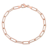 Miabella Men's 18k Rose Gold Plated Sterling Silver Oval Link Fancy Paperclip Bracelet