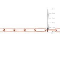 Miabella Men's 18k Rose Gold Plated Sterling Silver Oval Link Fancy Paperclip Bracelet