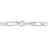 Miabella Sterling Silver Paperclip Necklace