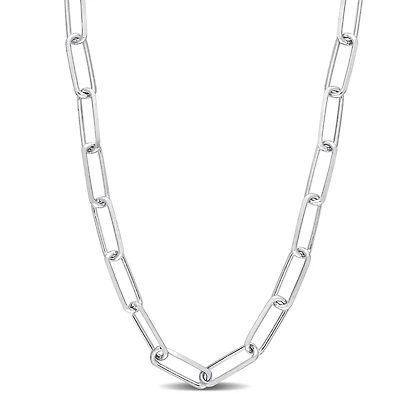 Collier chaîne paperclip de Miabella en argent sterling