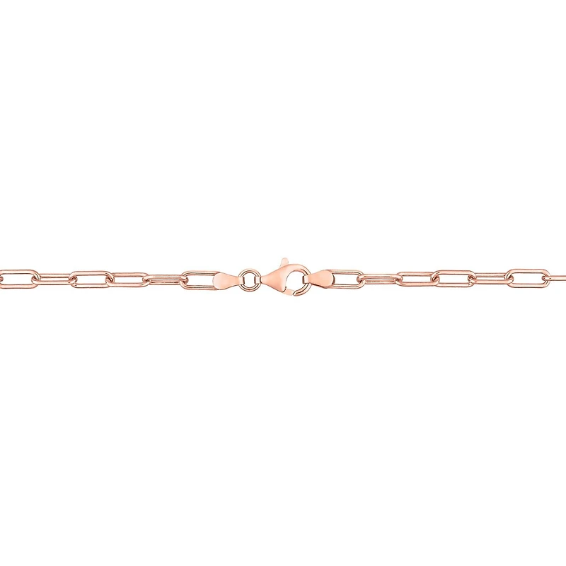 Miabella 18k Rose Gold Plated Sterling Silver Oval Link Bracelet