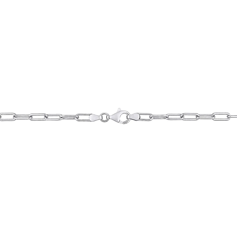 Miabella Sterling Silver Paperclip Necklace