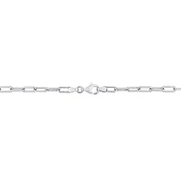 Miabella Sterling Silver Paperclip Necklace
