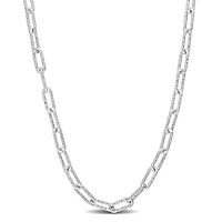Miabella Sterling Silver Paperclip Necklace