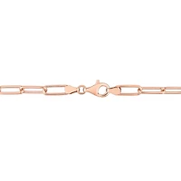 Miabella 18k Rose Gold Plated Sterling Silver Paperclip Necklace