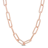 Miabella 18k Rose Gold Plated Sterling Silver Paperclip Necklace