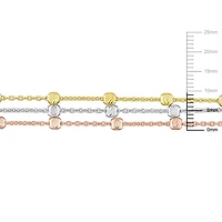 Bracelet de Miabella multi-brin station en argent sterling en argent sterling plaqué en trois-tone 18K