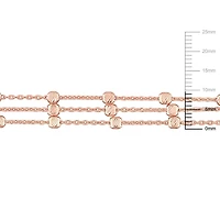 Bracelet de Miabella multi-brin station en argent sterling en argent sterling plaqué en or rose 18K