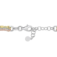 Bracelet de Miabella multi-brin station en argent sterling en argent sterling plaqué en trois-tone 18K