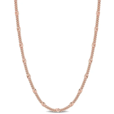 Miabella 18k Rose Gold Plated Sterling Silver Curb Link Necklace