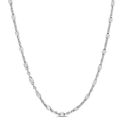 Collier chaîne station de perlée de Miabella en argent sterling