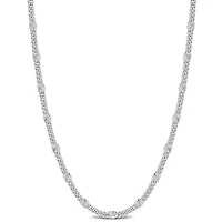 Miabella Sterling Silver Curb Link Necklace