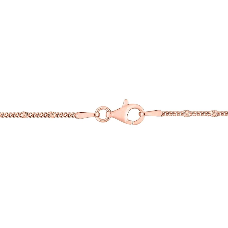 Miabella 18k Rose Gold Plated Sterling Silver Curb Link Necklace